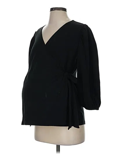 Pre-owned Ingrid & Isabel 3/4 Sleeve Blouse In Black