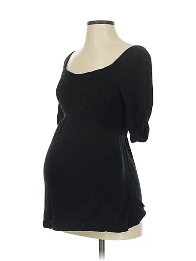 Pre-owned Ingrid & Isabel 3/4 Sleeve Top Black Sweetheart Neckline Tops