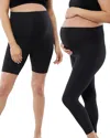 Ingrid & Isabel Active 7/8 Leggings & Active Bike Shorts, Set Of 2 In Black