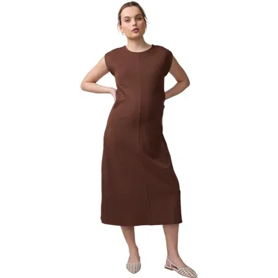 Ingrid & Isabel A-line Ruched Knit Dress In Brown