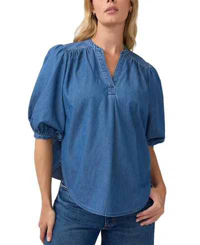 Ingrid & Isabel Chambray Popover Maternity Shirt In Multi
