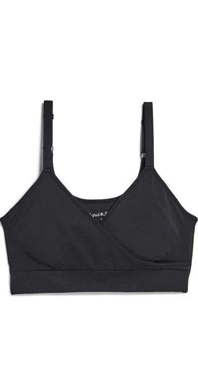 Ingrid & Isabel Cooling Crossover Nursing Bra In Black