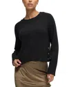 Ingrid & Isabel Crop Mock Neck Maternity Sweater In Black