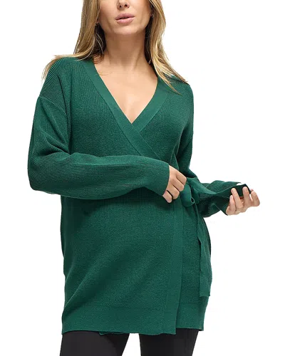 Ingrid & Isabel Crossover Maternity Cardigan Sweater In Green