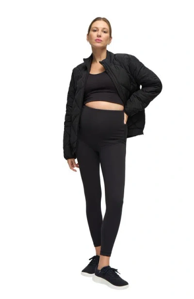 Ingrid & Isabel Grow With You Puffer Maternity Jacket In Black