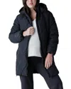 Ingrid & Isabel Hooded Longline Puffer Maternity Jacket In Black Onyx
