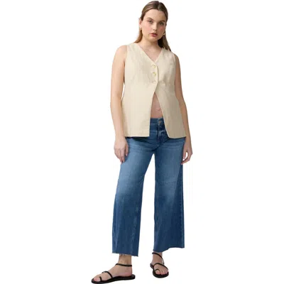 Ingrid & Isabel Linen Fashion Vest In Brown