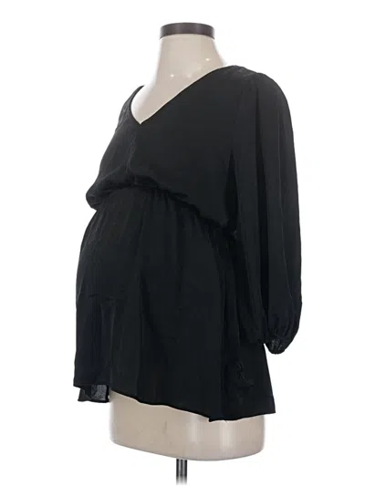 Pre-owned Ingrid & Isabel Long Sleeve Blouse In Black