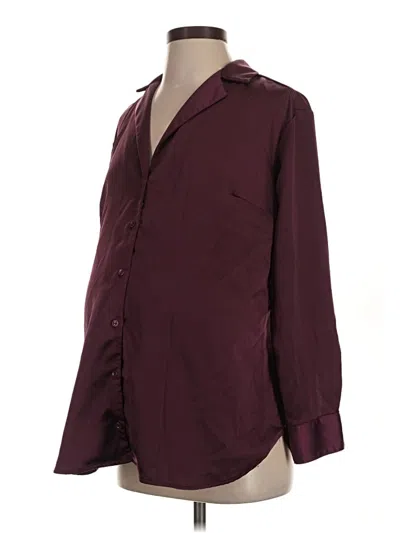 Pre-owned Ingrid & Isabel Long Sleeve Blouse In Burgundy