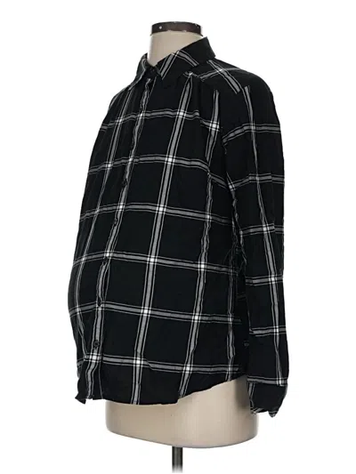 Pre-owned Ingrid & Isabel Long Sleeve Button Down Shirt In Black