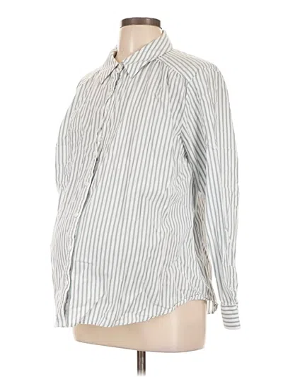 Pre-owned Ingrid & Isabel Long Sleeve Button Down Shirt In Silver