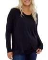 Ingrid & Isabel Long Sleeve Nursing Tee In Black
