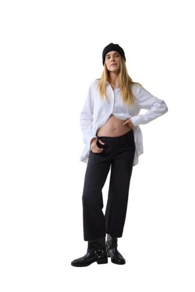 Ingrid & Isabel Long Sleeve Peplum Button Down In White