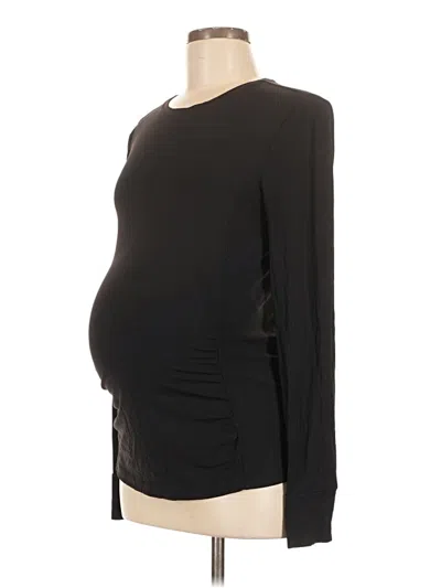 Pre-owned Ingrid & Isabel Long Sleeve Top Black Boatneck Tops