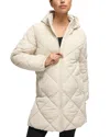 Ingrid & Isabel Longline Puffer Maternity Coat In White