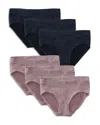 Ingrid & Isabel Maternity Briefs, 2 Pack Of 3 In Black/mauve