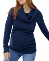 Ingrid & Isabel Maternity Cowl Neck Sweater In French Navy