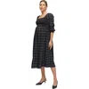 Ingrid & Isabel Maternity Ruffle Sleeve Midi Dress In Black