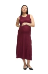 Ingrid & Isabel Maternity Striped Sleeveless Sweater Dress In Red