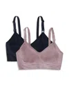 Ingrid & Isabel Women's Maternity 2-in-1 Nursing Pumping Bra Bundle In Black/mauve