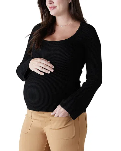 Ingrid & Isabel Ribbed Maternity Sweater In Black Onyx