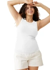 Ingrid & Isabel Seamless Maternity Rib Tank In White