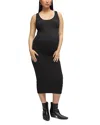 Ingrid & Isabel Seamless Midi Maternity Dress In Black