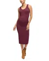 Ingrid & Isabel Seamless Midi Maternity Dress In Purple