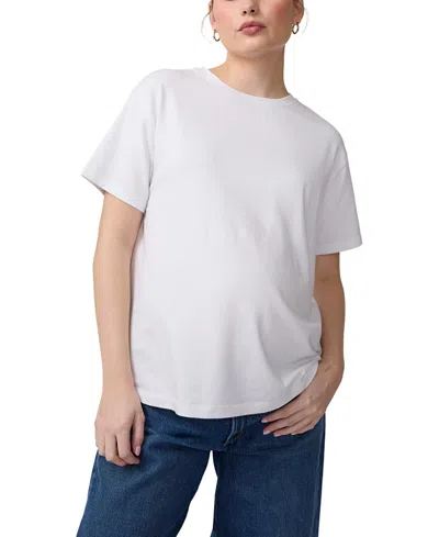 Ingrid & Isabel Short Sleeve Relaxed Jersey Maternity Tee In White