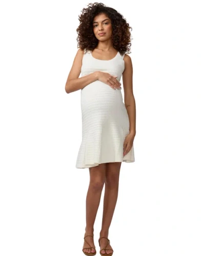 Ingrid & Isabel Sl Pointelle Sweater Dress In White