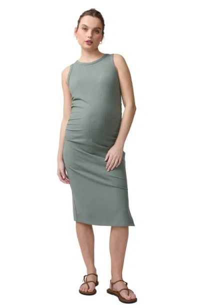 Ingrid & Isabel Sl Ruched Body Con Dress In Green