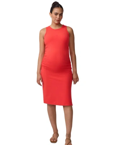 Ingrid & Isabel Sl Ruched Body Con Dress In Red