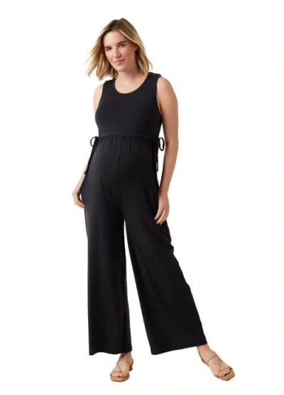 Ingrid & Isabel Sleeveless  Wide Leg Knit Jumpsuit In Black