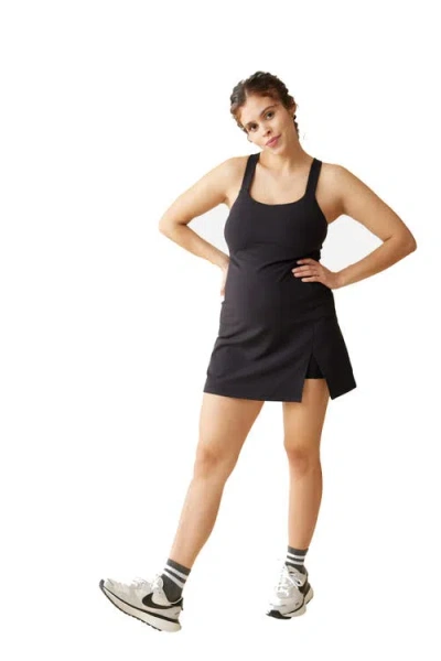Ingrid & Isabel Square Neck Active Dress In Black