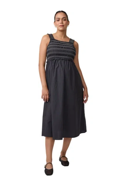 Ingrid & Isabel Square Neck Smocked Maxi Dress In Blue