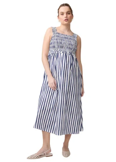 Ingrid & Isabel Square Neck Smocked Maxi Dress In Blue