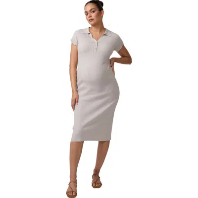 Ingrid & Isabel Ss Collared Sweater Dress In Gray