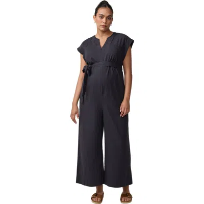 Ingrid & Isabel Tie Waist Jumpsuit In Black