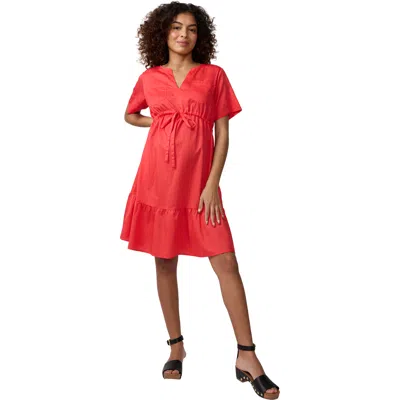 Ingrid & Isabel Waist Defined Shirt Dress In Red