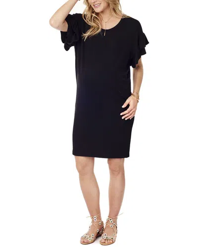 Ingrid & Isabel Maternity Ruffle Sleeve T-shirt Dress In Black
