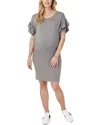 Ingrid & Isabel Maternity Ruffle Sleeve T-shirt Dress In Grey
