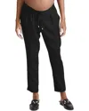 Ingrid & Isabel Maternity Tapered Linen-blend Ankle Pant In Black