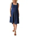 Ingrid & Isabel Maternity Contrast Thread Chambray Dress In Indigo