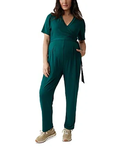 Ingrid & Isabel Maternity Now + Forever Jumpsuit In Botanical Green