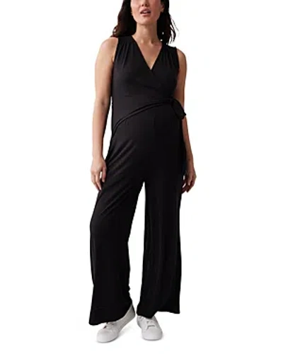 Ingrid & Isabel Maternity Sleeveless Knit Jumpsuit In Black