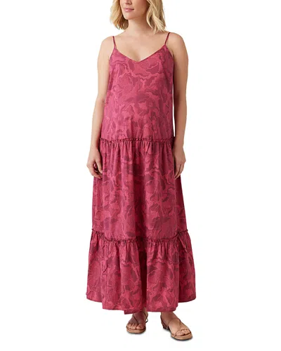 Ingrid & Isabel Maternity Strappy Maxi Dress In Berry Line Floral