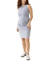 Ingrid & Isabel Ruched Bodycon Maternity Dress In Coastal Gray