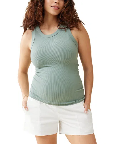 Ingrid & Isabel Seamless Rib Tank In Sage