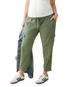 Ingrid & Isabel Soft Maternity Cargo Pants In Agave