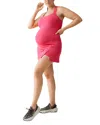 Ingrid & Isabel Square Neck Maternity Active Dress In Berry